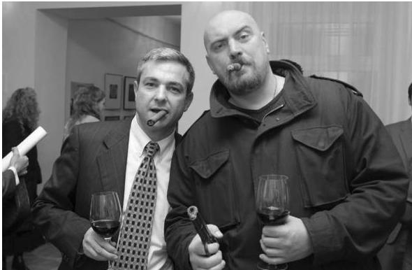 The author with Victor, after the third book presentation.